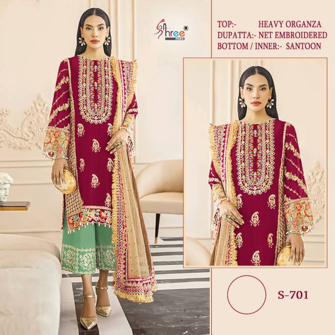 S 701 Shree Fab Wedding Wear Wholesale Pakistani Dress Material Catalog